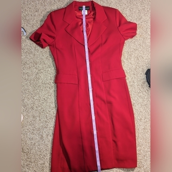 Harve Bernard vintage 80s button front red dress, size 10 - Picture 5 of 8